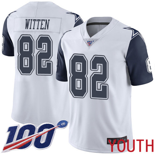 Youth Dallas Cowboys Limited White Jason Witten #82 100th Season Rush Vapor Untouchable NFL Jersey